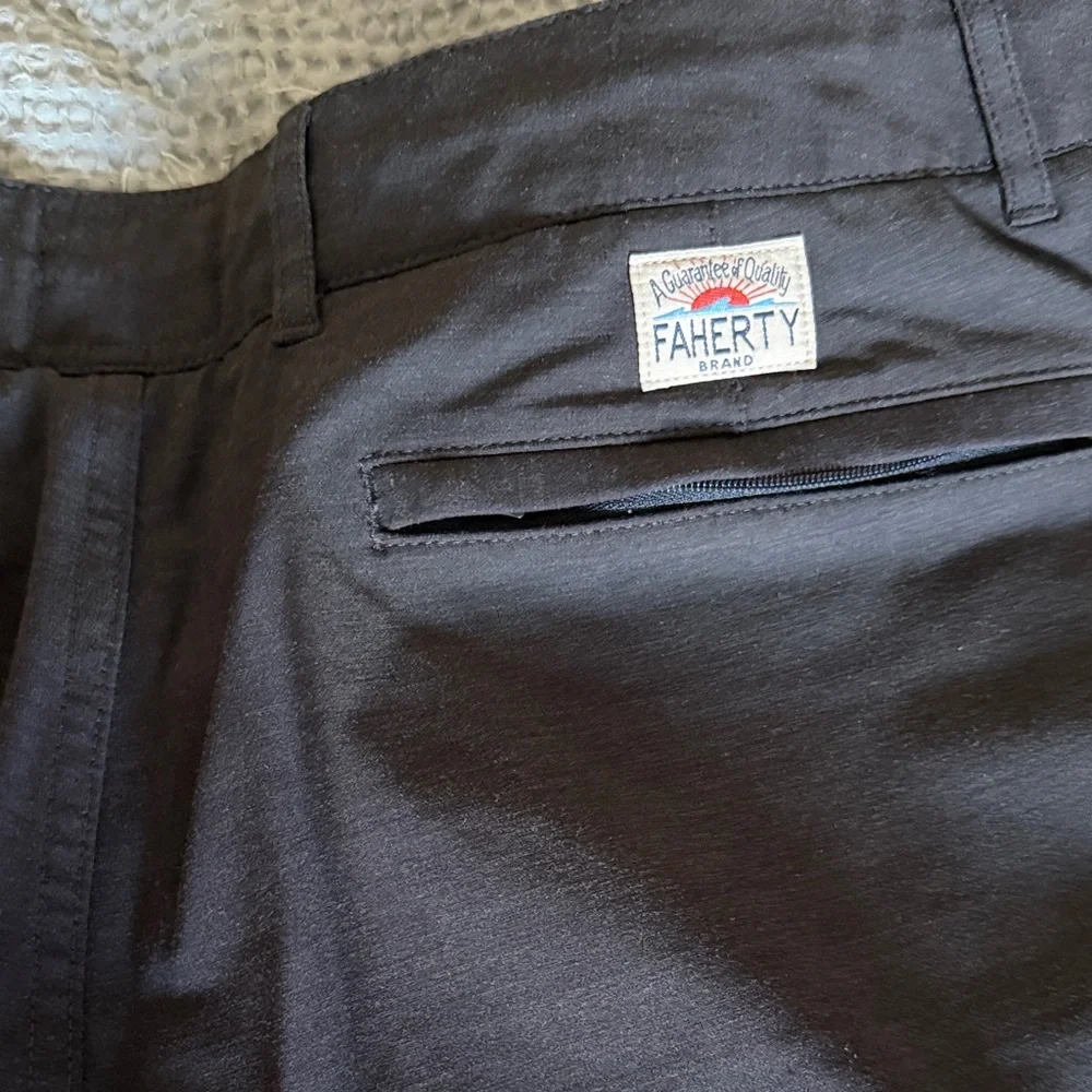 Faherty Charcoal Men's Flat Front Shorts